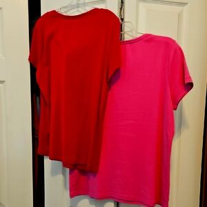 St. John's Bay Red and Pink Women's Tops
